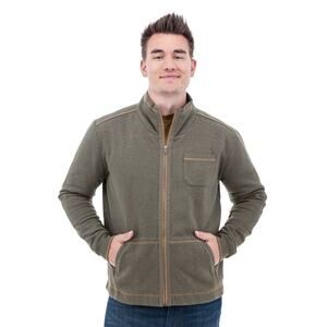 Old Ranch Men’s LARGE WAYLEN FLEECE Jacket Organic Cotton Zip Up Grey NEW $85